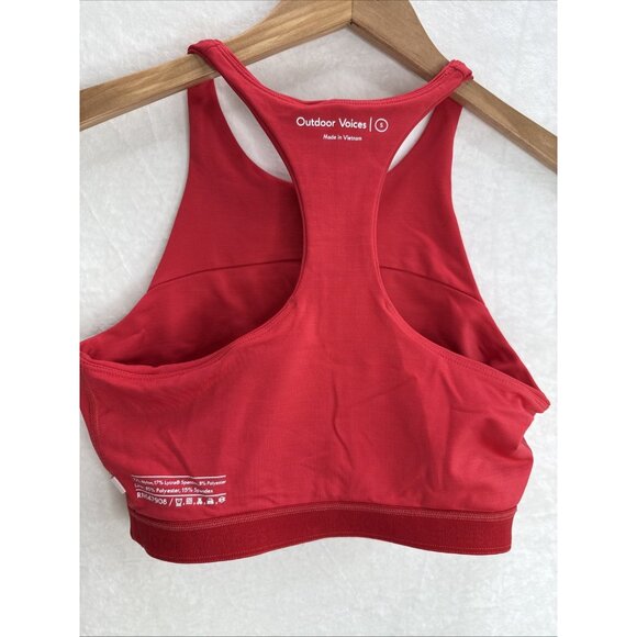 Outdoor Voices Move Free TechSweat Crop Top Sports Bra In Scarlet Red Size S - Picture 6 of 9